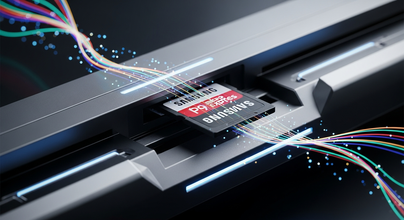 Samsung's P9 microSD Express card, designed for the Nintendo Switch 2, offers high-speed storage expansion for modern gaming.