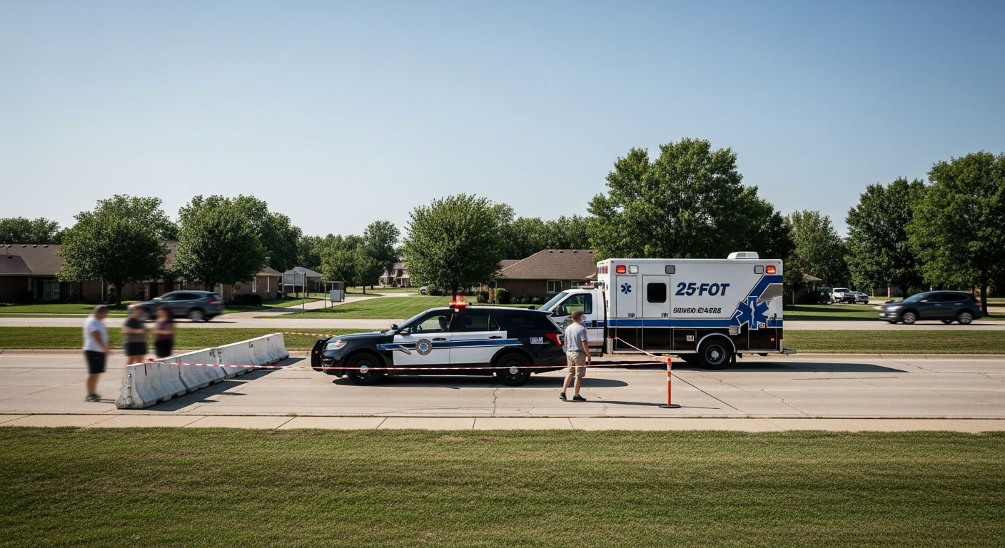The challenge of defining a 25-foot safety barrier around emergency personnel in a typical Indiana neighborhood.